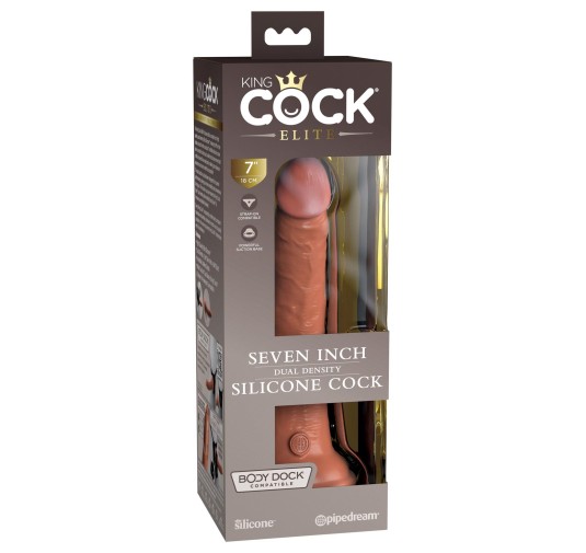 7 Inch 2Density Silicone Cock Caramel skin tone